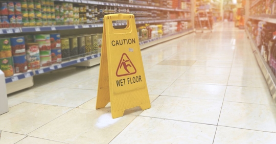 a wet floor sign