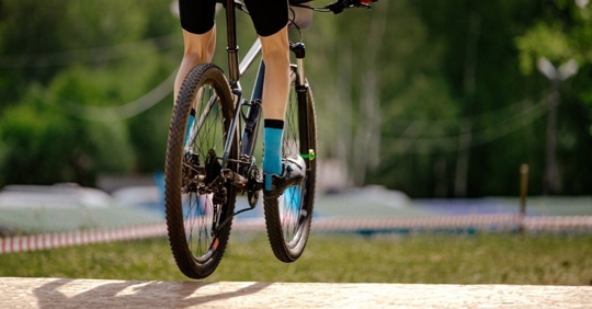 close up of a bicycle rider
